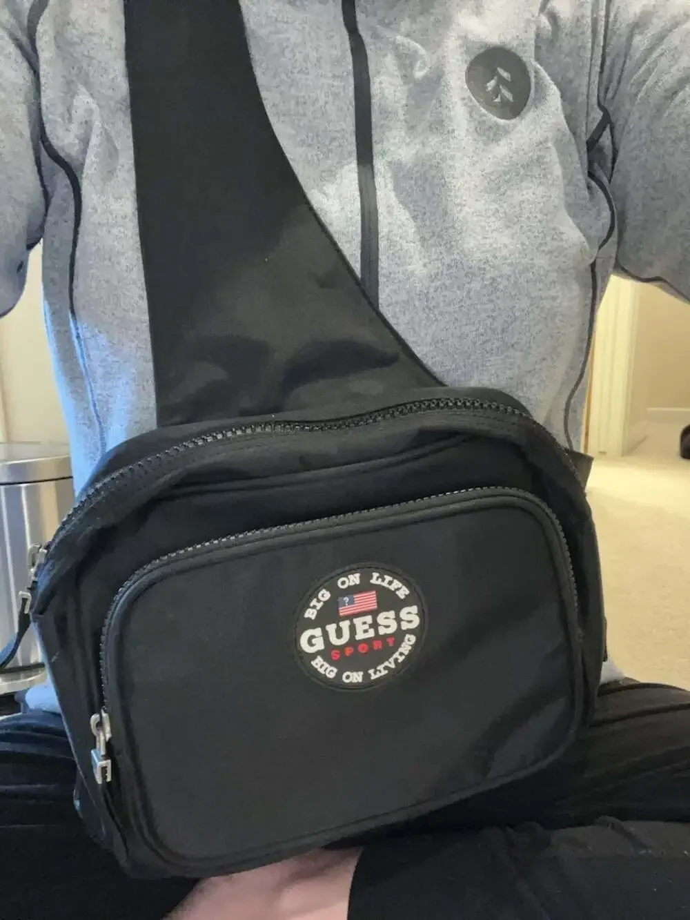 Guess Sport Big On Life Black Sling Crossbody Bag Y2K